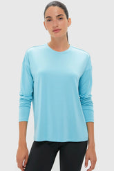 Milky Blue Long Sleeve Performance Jersey Ryan Boyfriend Tee